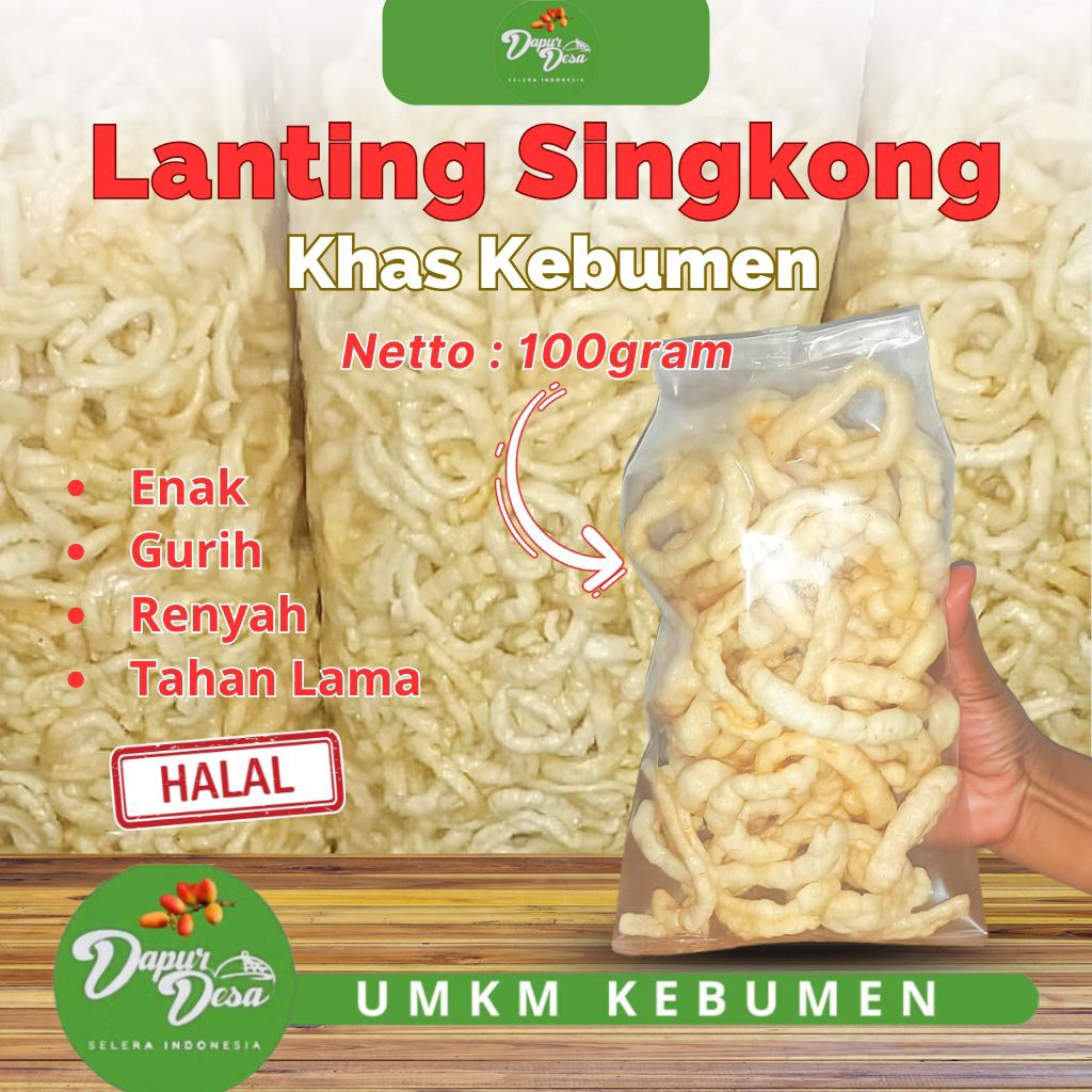 

LANTING SINGKONG 100gram / Lanting kebumen / Lanting klathak / Lanting bumbu / Klanting / Camilan Klanting / Lanting bumbu kebumen / oleh-oleh kebumen