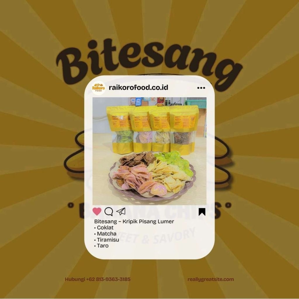

PAKET BITESANG | 75 GRAM X 2 PCS | KRIPIK PISANG LUMER
