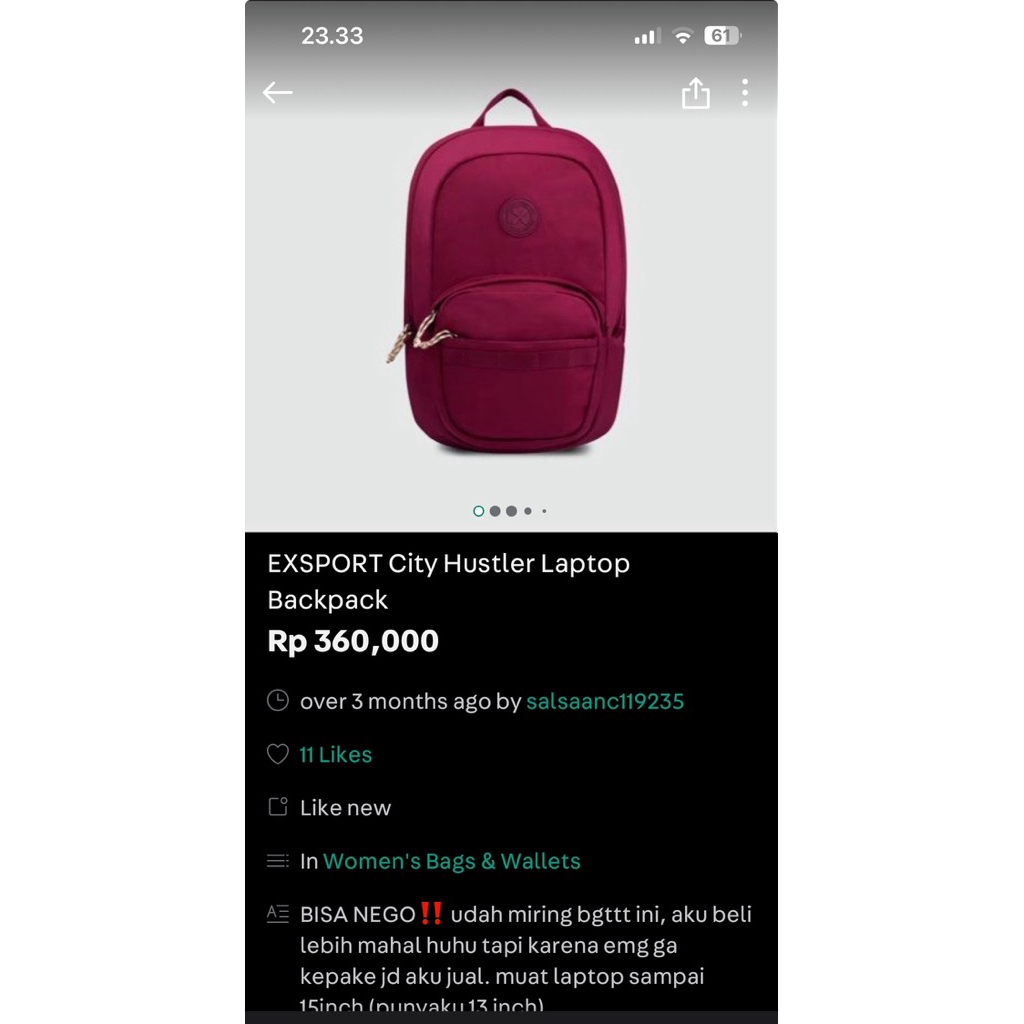 exsport (preloved carousell)