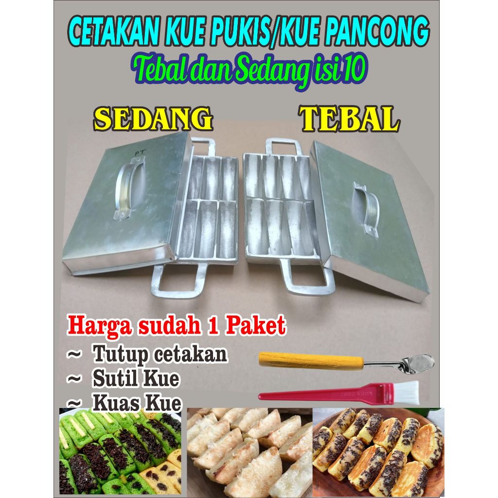 CETAKAN KUE PUKIS/ KUE PANCONG isi 10 Anti Lengket