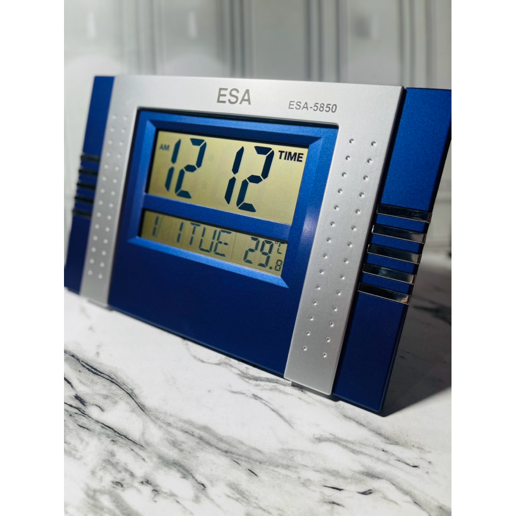 TERMURAH JAM DINDING DIGITAL ESA 5850- JAM DIGITAL ESA - FITUR LENGKAP- JAM MEJA / KANTOR