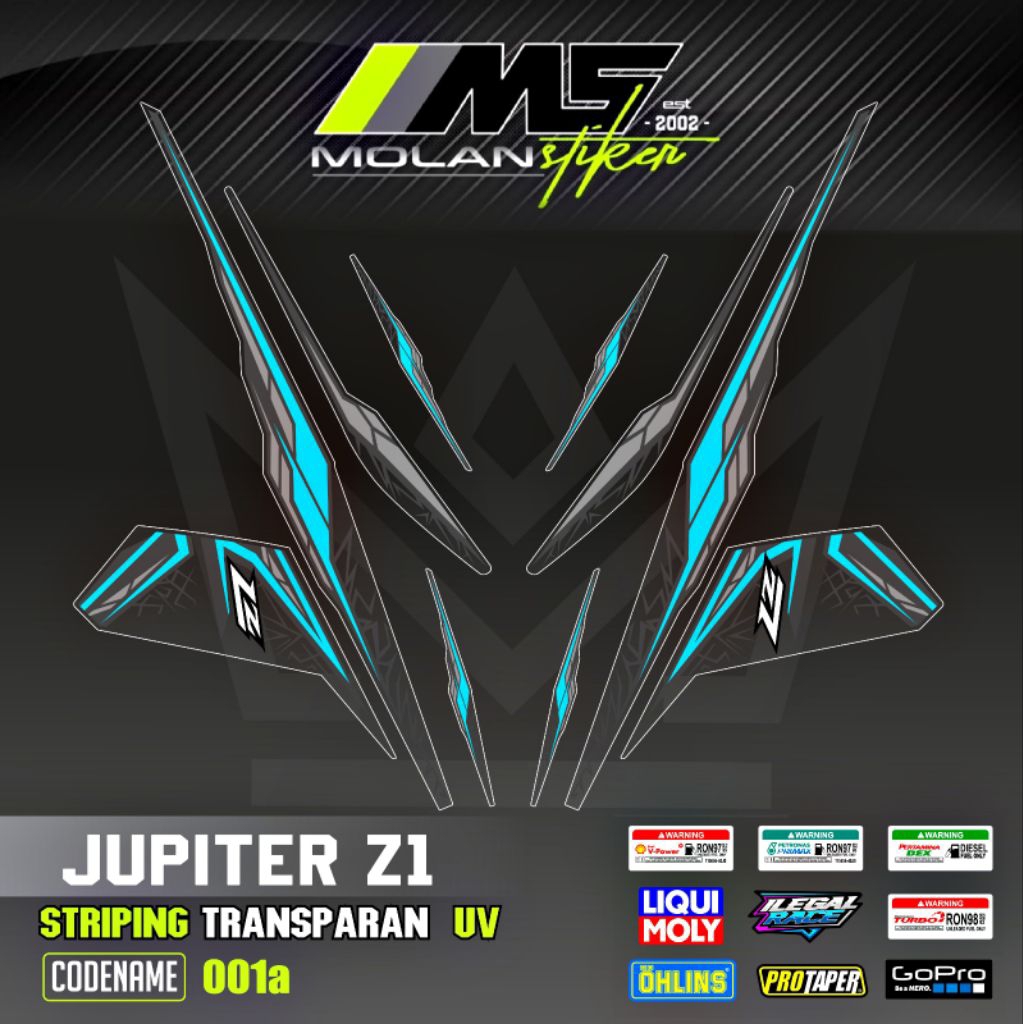 Decal Sticker Striping Variasi Transparan Uv Jupiter Z1 Lz Lagenda 115 Z Jupiter RC New Jupiter Z1 F