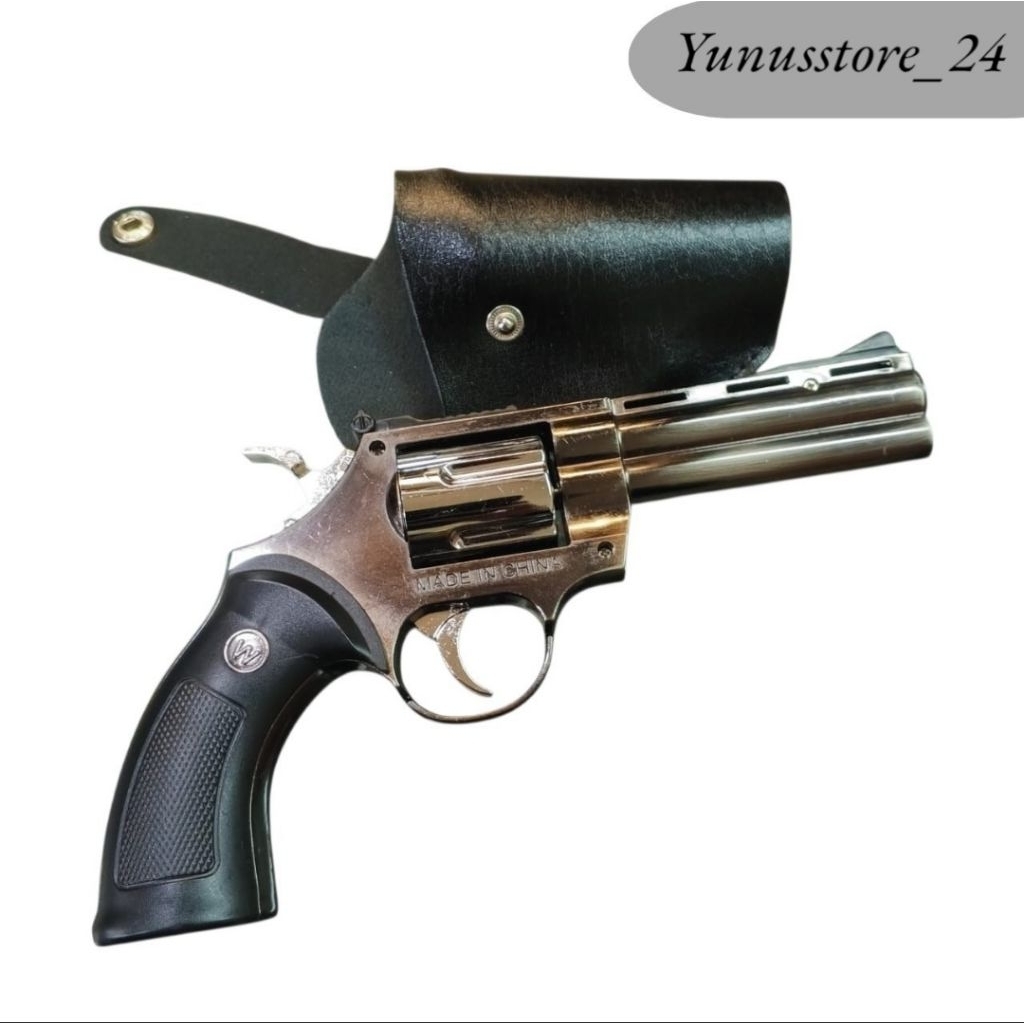 Korek Api Gas Pistol Revolver / Korek Api Bara Model Pistol Revolver Ukuran Besar + Free Sarung