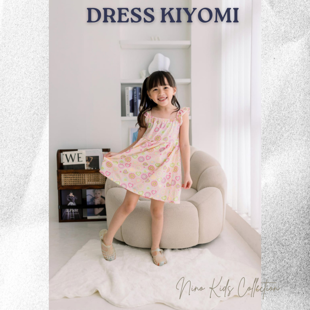 Dress Kiyomi - Dress Anak Perempuan Baju Anak Cewek Size 1-5 Tahun