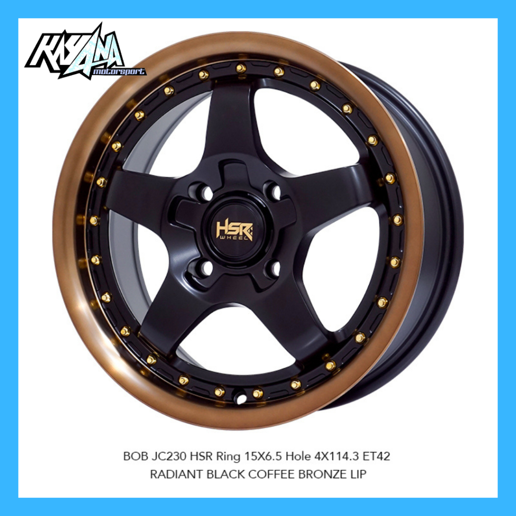 Velg TE37 Racing R15 HSR BOB original Pcd 4x114 black  khusus mobil avanza xenia livina kijang corol