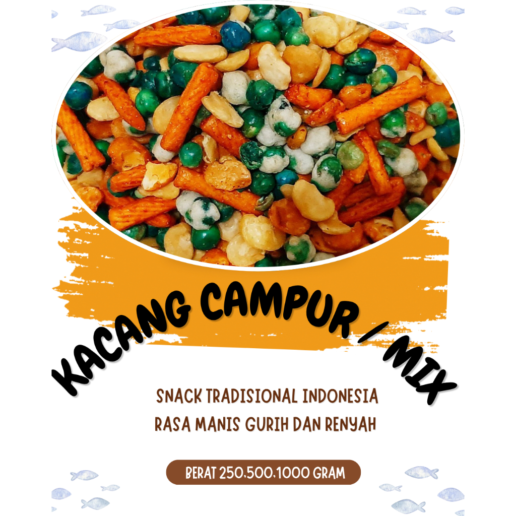 

Kacang Mix / Kacang Campur 5 Macam Kacang Jaipong 250 - 1000 Gram