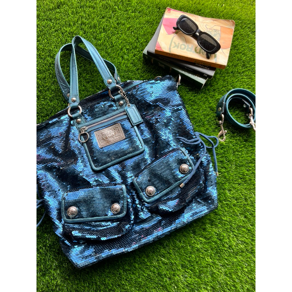COACH POPPY BLUE SEQUINS PRELOVED