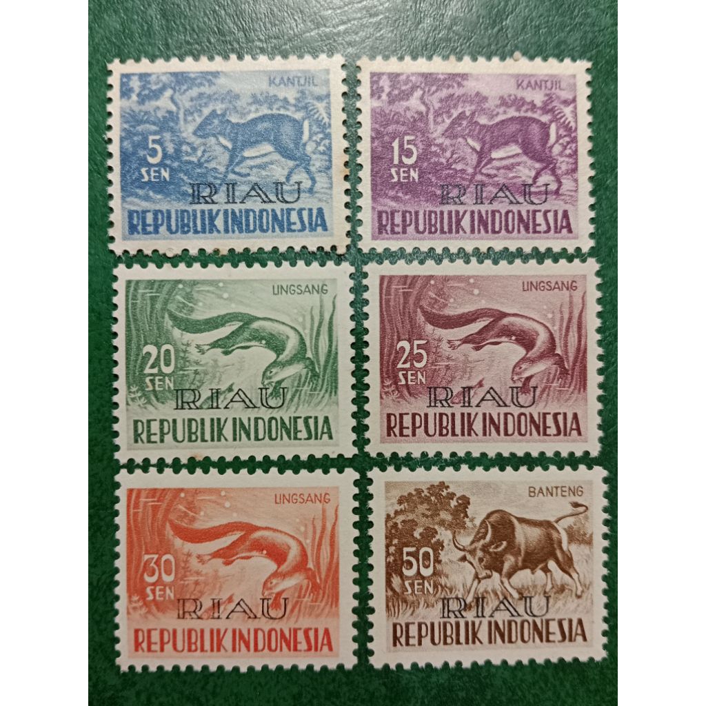 

Prangko Indonesia Kuno Koleksi klasik 6 Pcs CT RIAU Tahun 1958-1964 UN USED