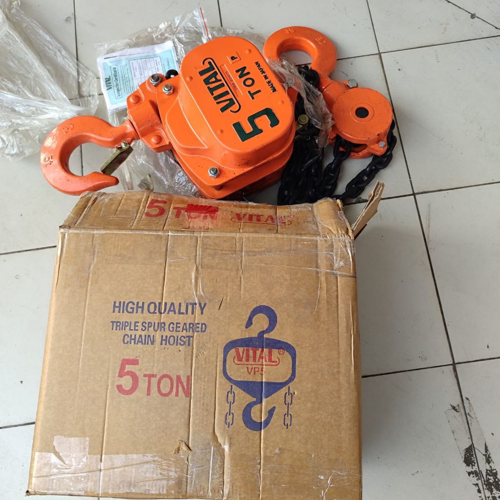 chain block vital 5 ton x 3 5 7 10 meter vital chain block takel