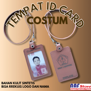 

ID Card Holder Lanyard Kulit | Name Tag Kulit Costum