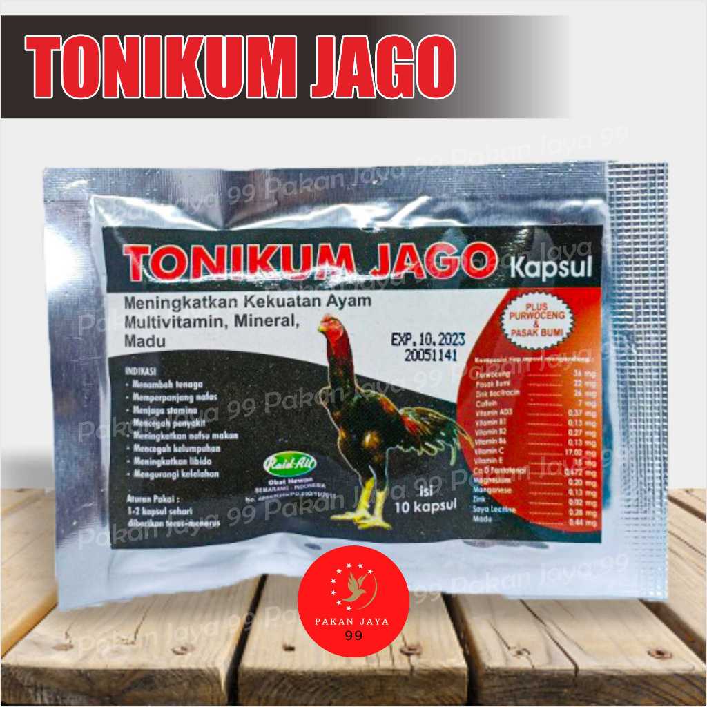 READY TONIKUM JAGO PLUS PURWOCENG PASAK BUMI 1 SACHET VITAMIN AYAM ADUAN MENAMBAH TENAGA STAMINA
