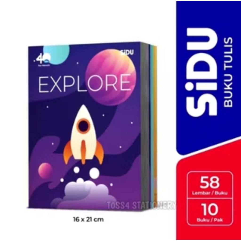

Buku Tulis SIDU Sinar Dunia 38 Lembar 1 Pak isi 10 - Buku Tulis SIDU 58 Lembar 1 pak isi 10 buku
