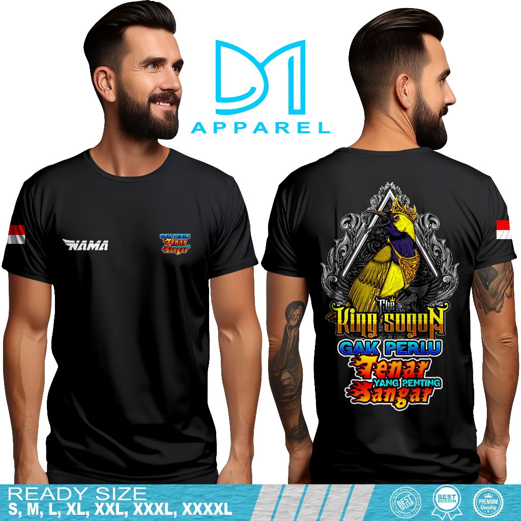 Kaos Burung King Sogon Indonesia Bahan Adem