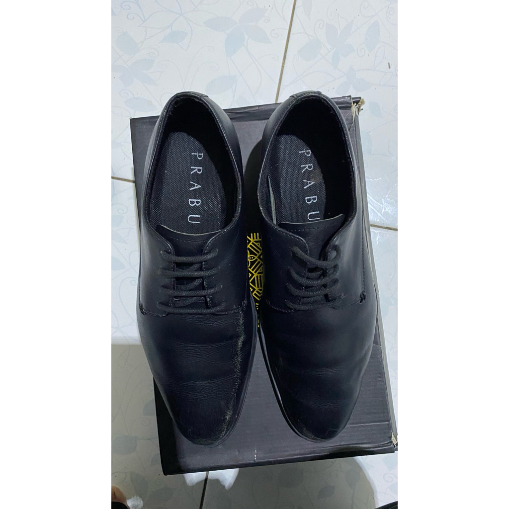 PRABU - BASKARA BLACK SEPATU KULIT HITAM