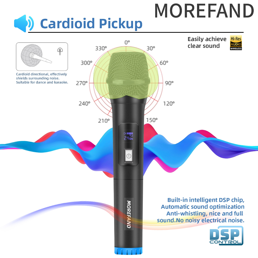 PROMO TERBARU MOREFAND PROFESIONAL MICROPHONE WIRELESS 308 MIC MIKROFON NIRKABEL MIKROFON BLUETOOTH