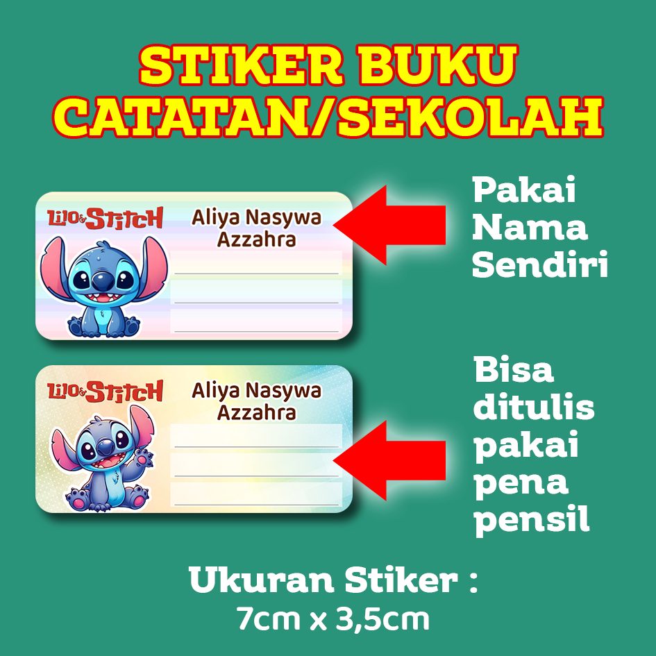 

STIKER BUKU SEKOLAH ANAK STICKER LABEL BUKU CATATAN PELAJARAN DICETAK PAKAI NAMA SENDIRI