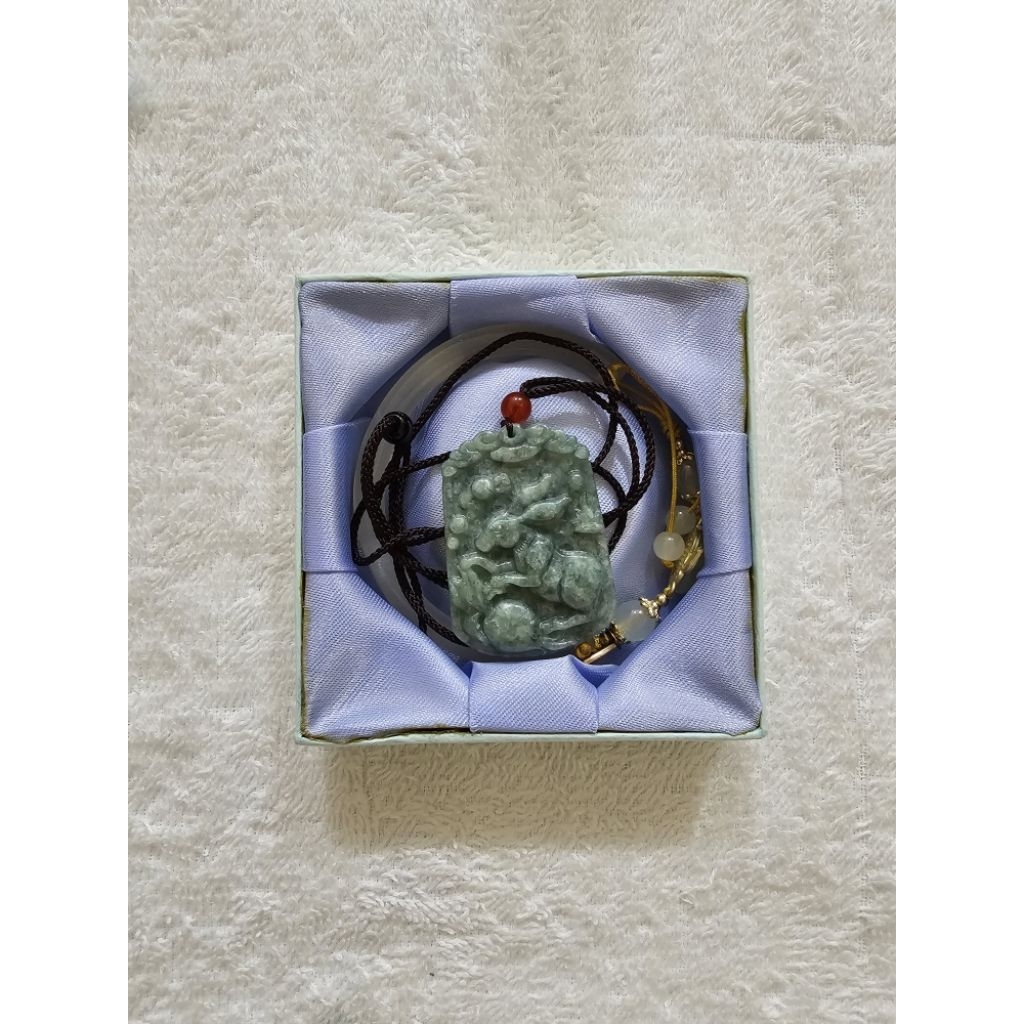 Kalung Liontin Giok Kelinci Burma Feicui Jadeite Free Gelang Tangan Kelinci Giok