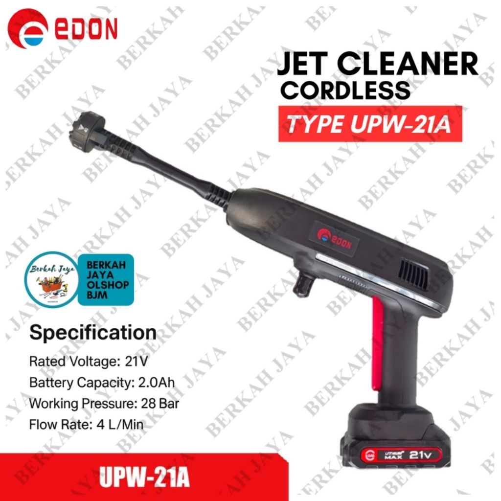 JET CLEANER CORDLESS "EDON" UPW 21V | ALAT CUCI MOTOR CORDLESS "EDON" 21 Volt | Jet Cleaner baterai 