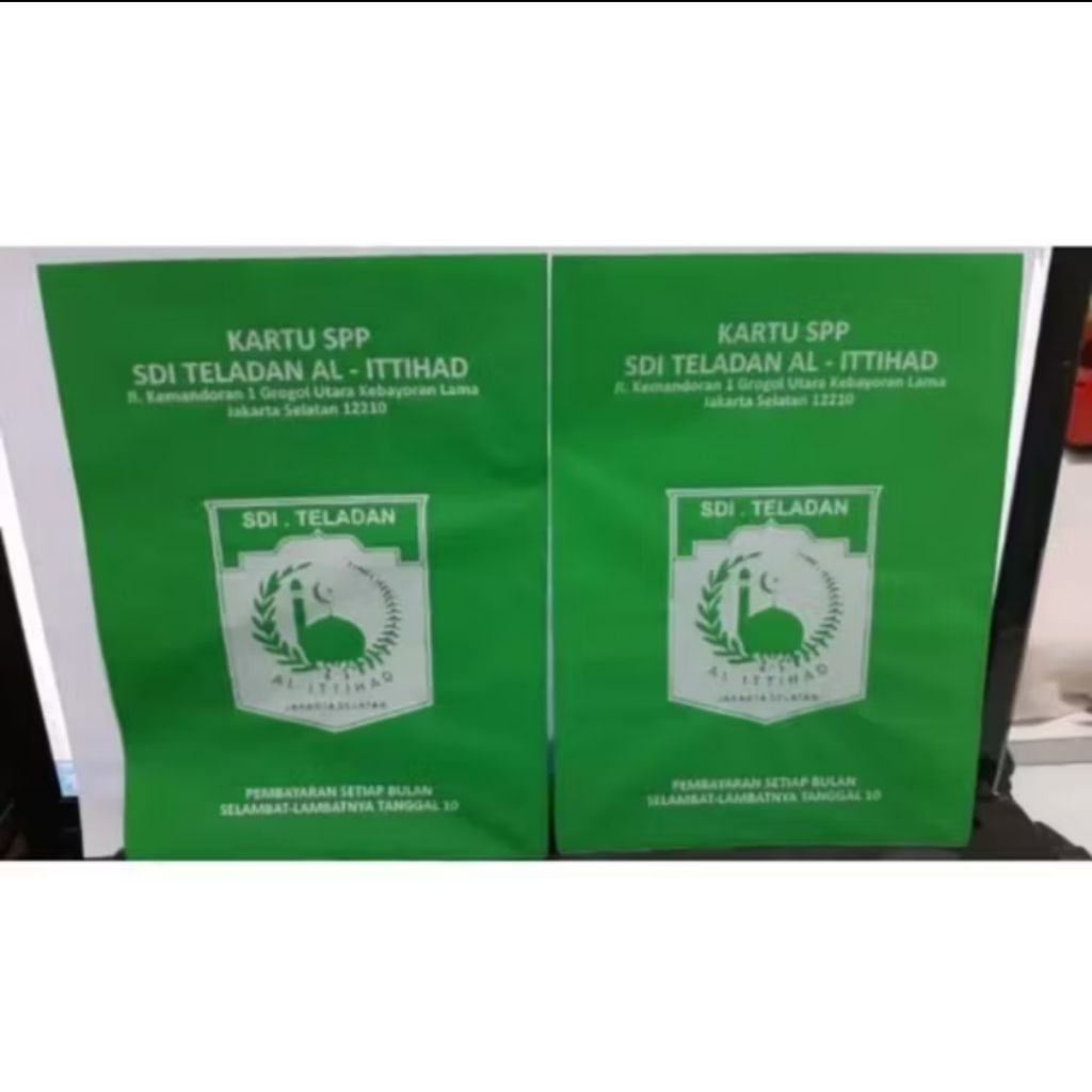 

sablon plastik SPP sekolah / Buku tabungan / plastik luran Costom