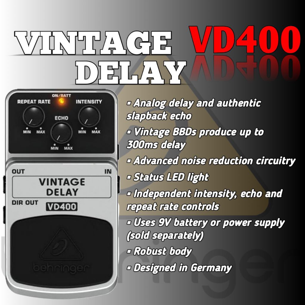 EFEK GITAR ELEKTRIK BEHRINGER VINTAGE DELAY VD400 EFEK GITAR DELAY