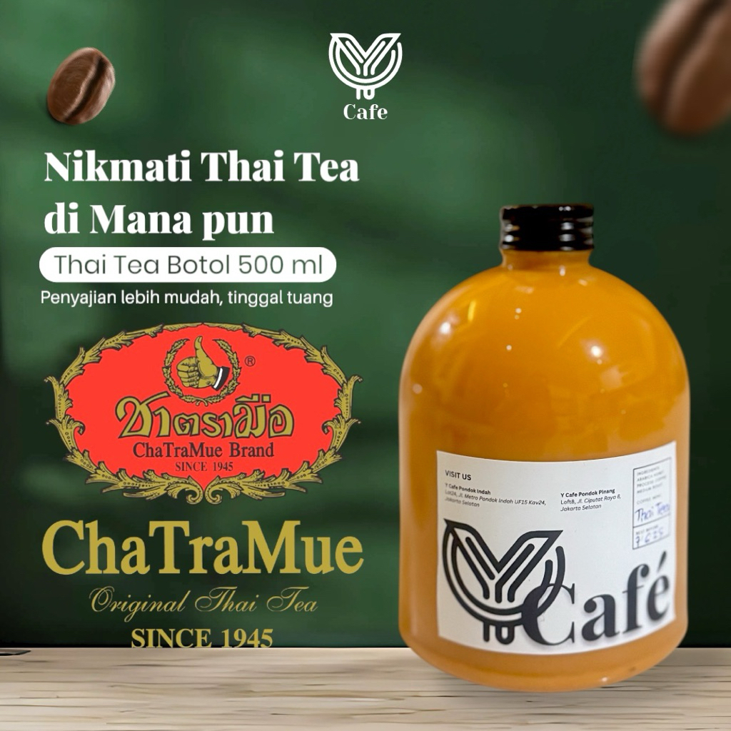 

ChaTraMue Thai Tea Botol 500 ml - Praktis Tinggal Tuang di Rumah by Y Cafe