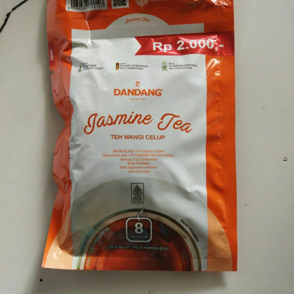 

Teh Dandang Jasmine Tea 1 Sachet isi 8 Teh Celup