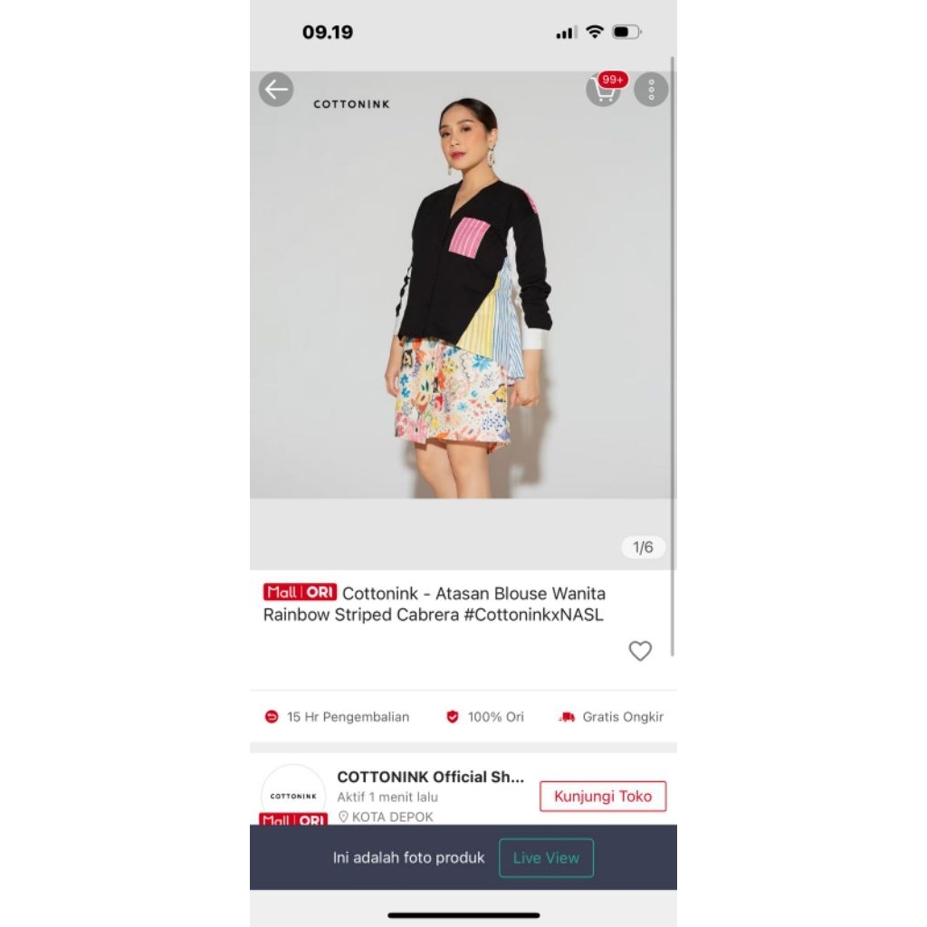 Cottonink x Nagita Slavina blouse Preloved