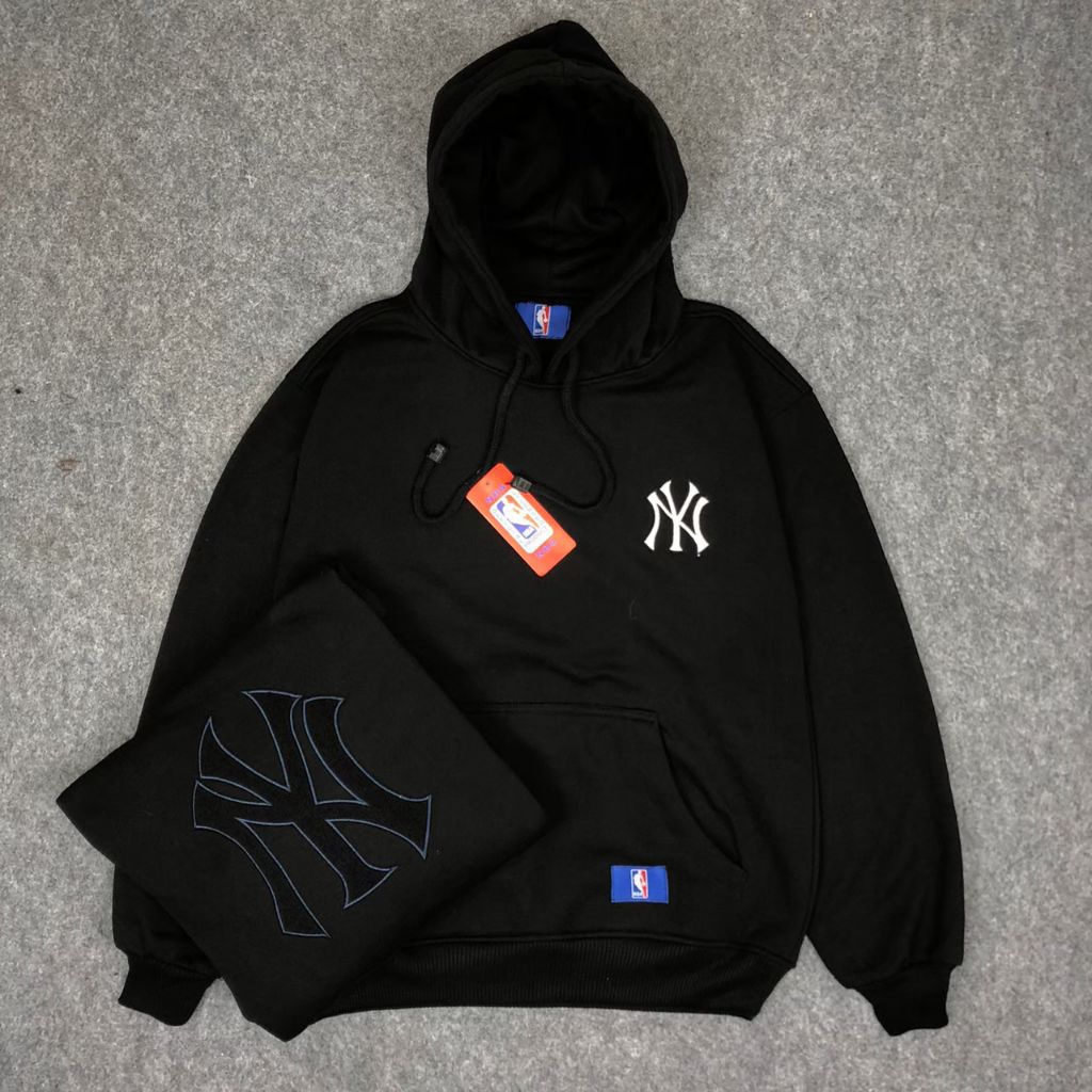JAKET HOODIE NEW ERA NY NEW YORK YANKEES LOGO OUTLINE YELLOW BLACK