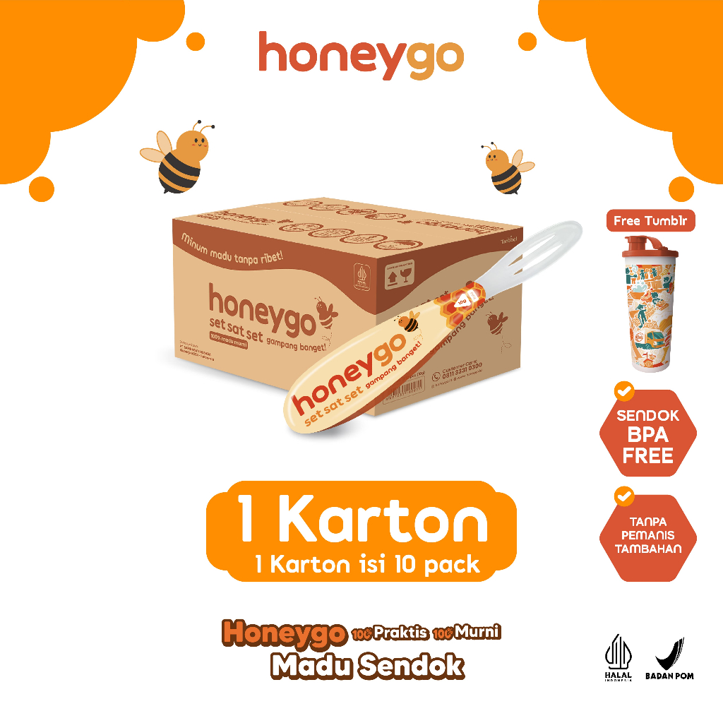 

Honeygo Madu Murni dengan Sendok Kemasan Showbox + Free Merchandise Tumblr