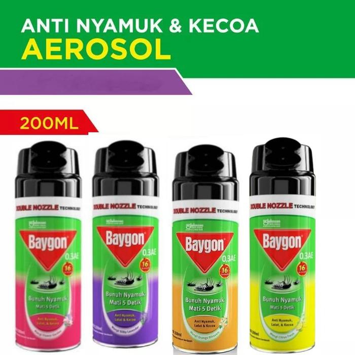 Baygon Aerosol Anti Nyamuk & Kecoa 200ml