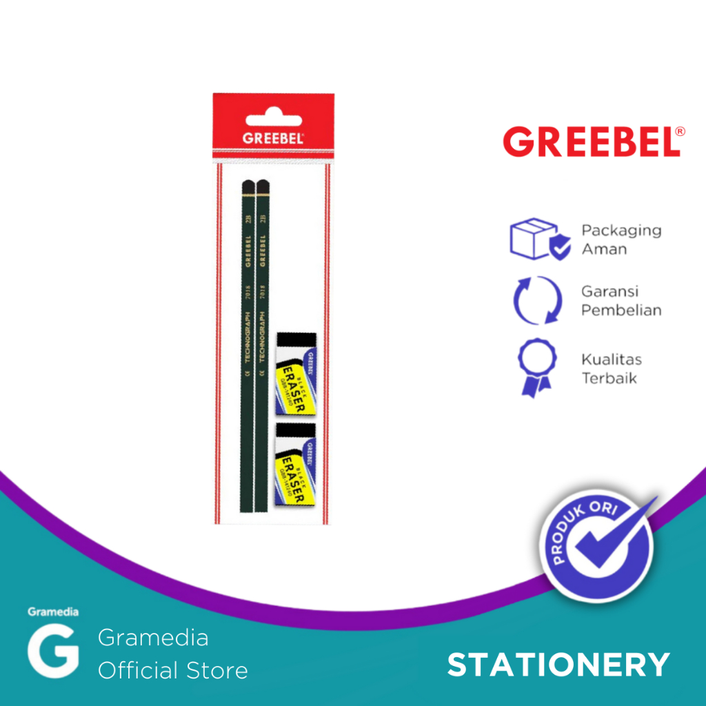 

Gramedia Pekanbaru - GREEBEL 7018 2 PCS + ERASER GBB-141240 2 PCS CRD