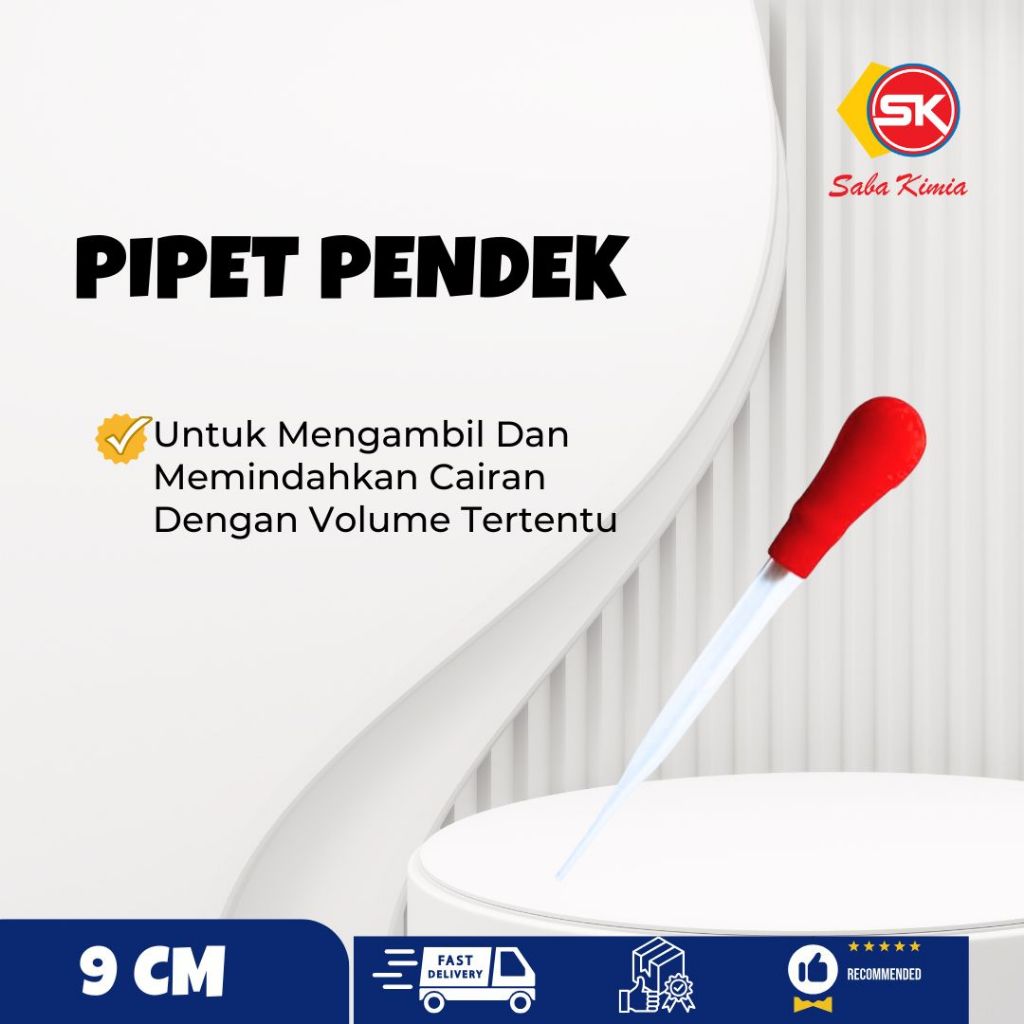 Pipet Pendek/ Pipet Tetes/ Pipet Pendek / Pipet Tetes Kaca 9cm