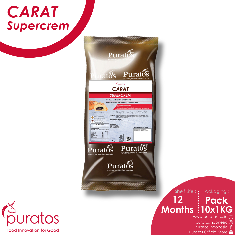 

Puratos Carat Supercrem Dark / Filling Siap Pakai Rasa Dark Coklat - 1Kg