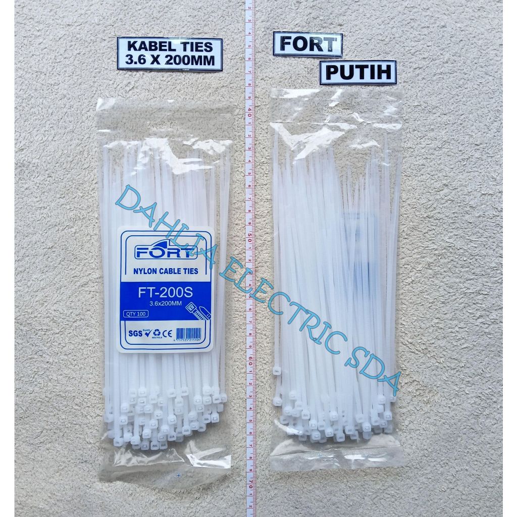 

KABEL TIES 3.6 X 200mm PUTIH FORT HARGA PER PACK (100 PCS)