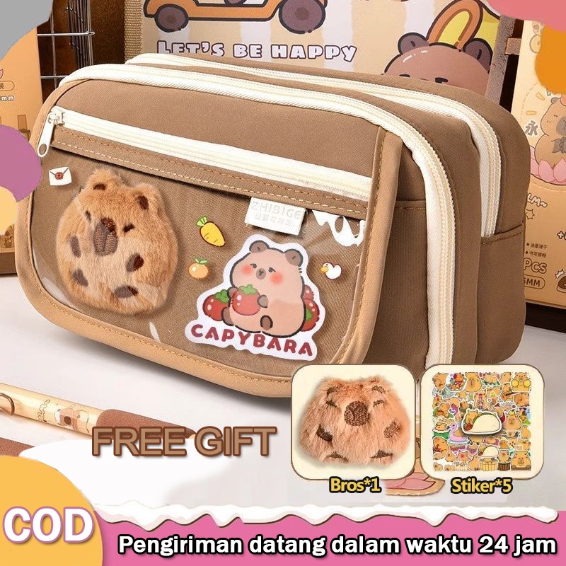 

CTK031 Tempat Alat Tulis Kotak Pensil Capybara Tas Penatempat Pencil Tas Pensil Kapasitas Besar Free