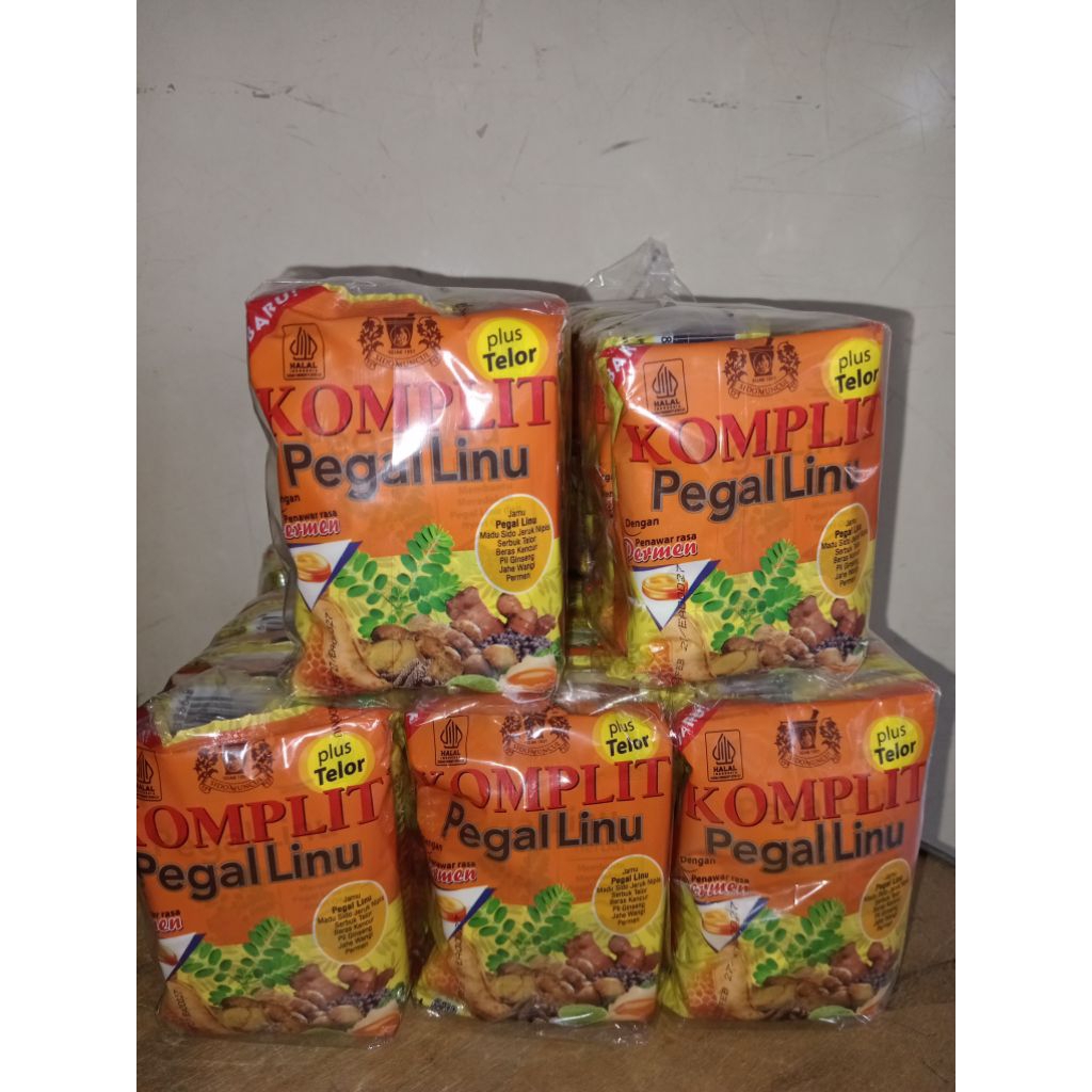 

Jamu komplit pegel linu plus telor kemasan slop isi 10 sachet