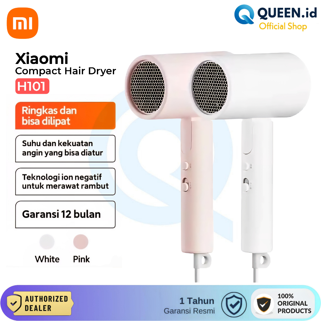 Xiaomi Compact Hair Dryer H101 Pengering Rambut Lipat Foldable - Hair Dryer Dual Mode Suhu Udara