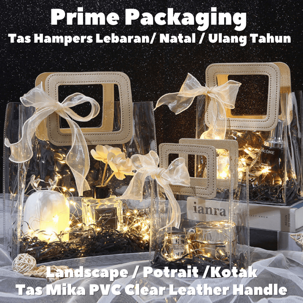 

(Grosir 10 Buah) Goodie Bag PVC Clear Tas Mika Bening Hampers Premium Gift Bag Ulang Tahun