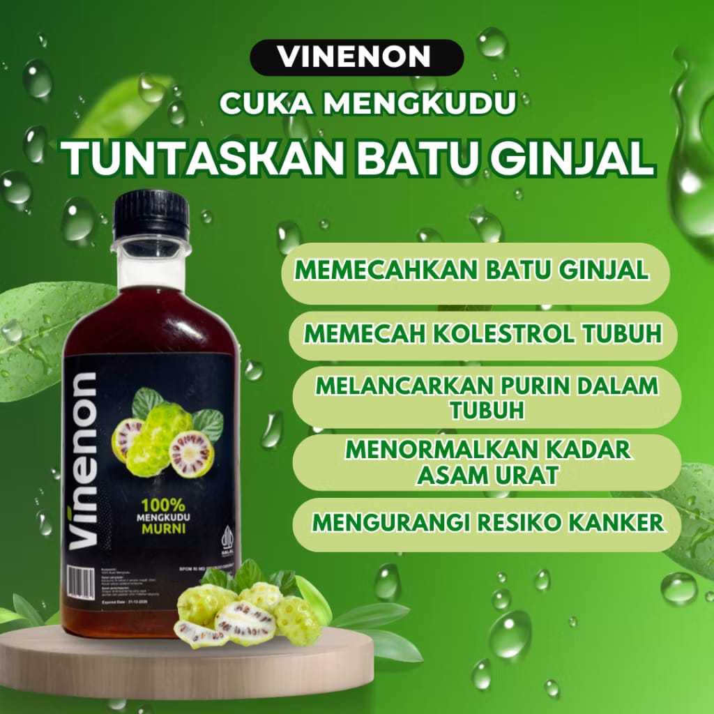 

VINENON 100% Asli Cuka Mengkudu Solusi Ampuh Hancurkan Batu Ginjal Kolesterol dan Asam Urat BPOM