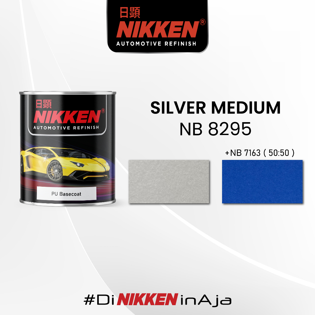 NIKKEN NB 8295 - Warna Metallic - Cat PU Basecoat Motor Mobil - Silver Medium