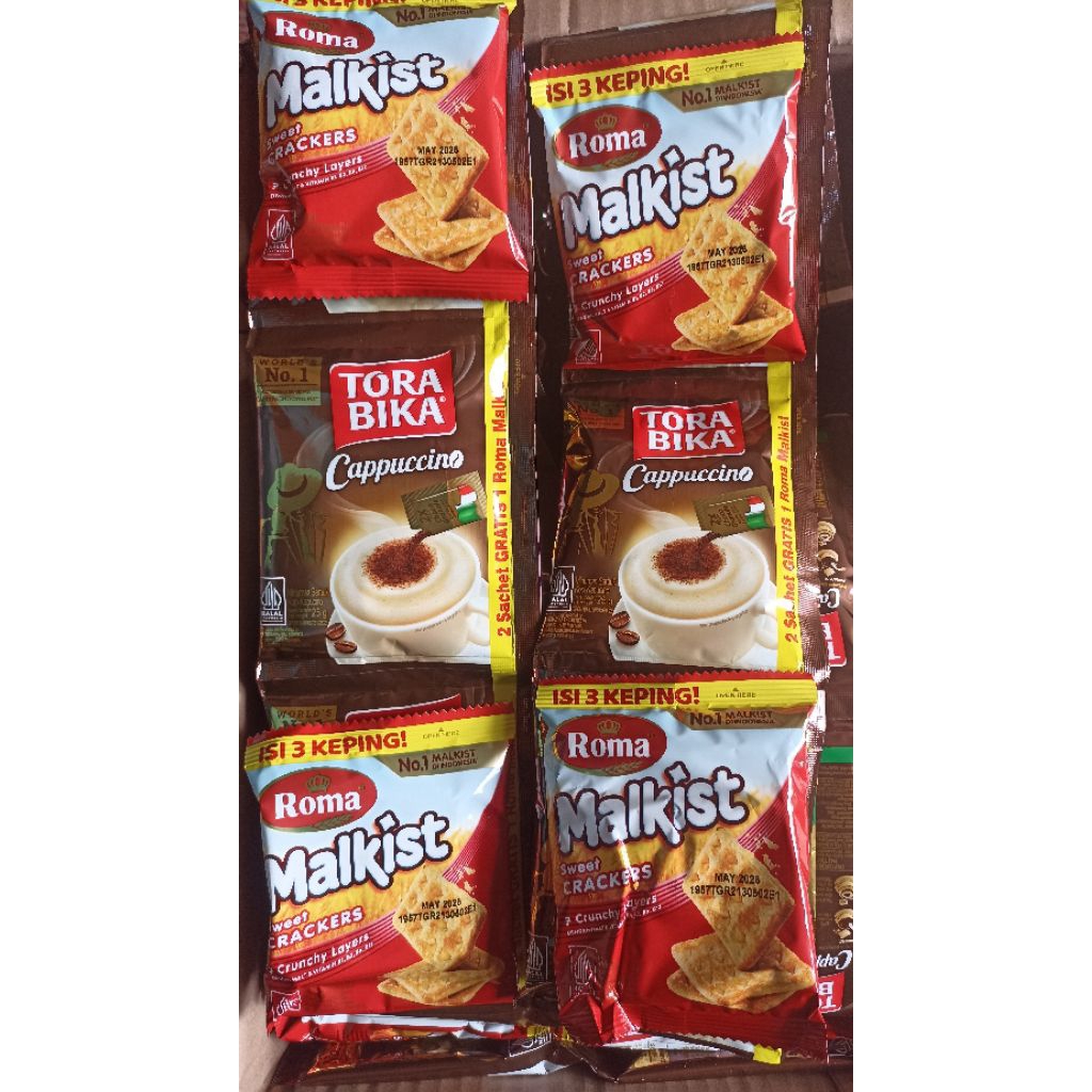 

Tora Bika Cappucino Choco Granule 25gr 10Sachet+5sachet malkist