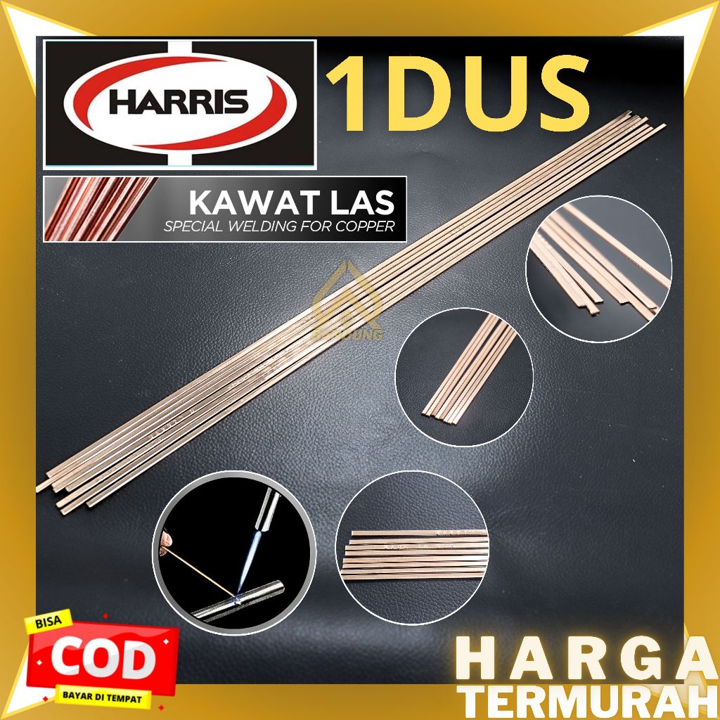 PERAK HARRIS KAWAT LAS TEMBAGA LAS PIPA AC PER 1 DUS / PERAK BRAZING ALLOYS 1 DUS / KAWAT LAS HARRIS