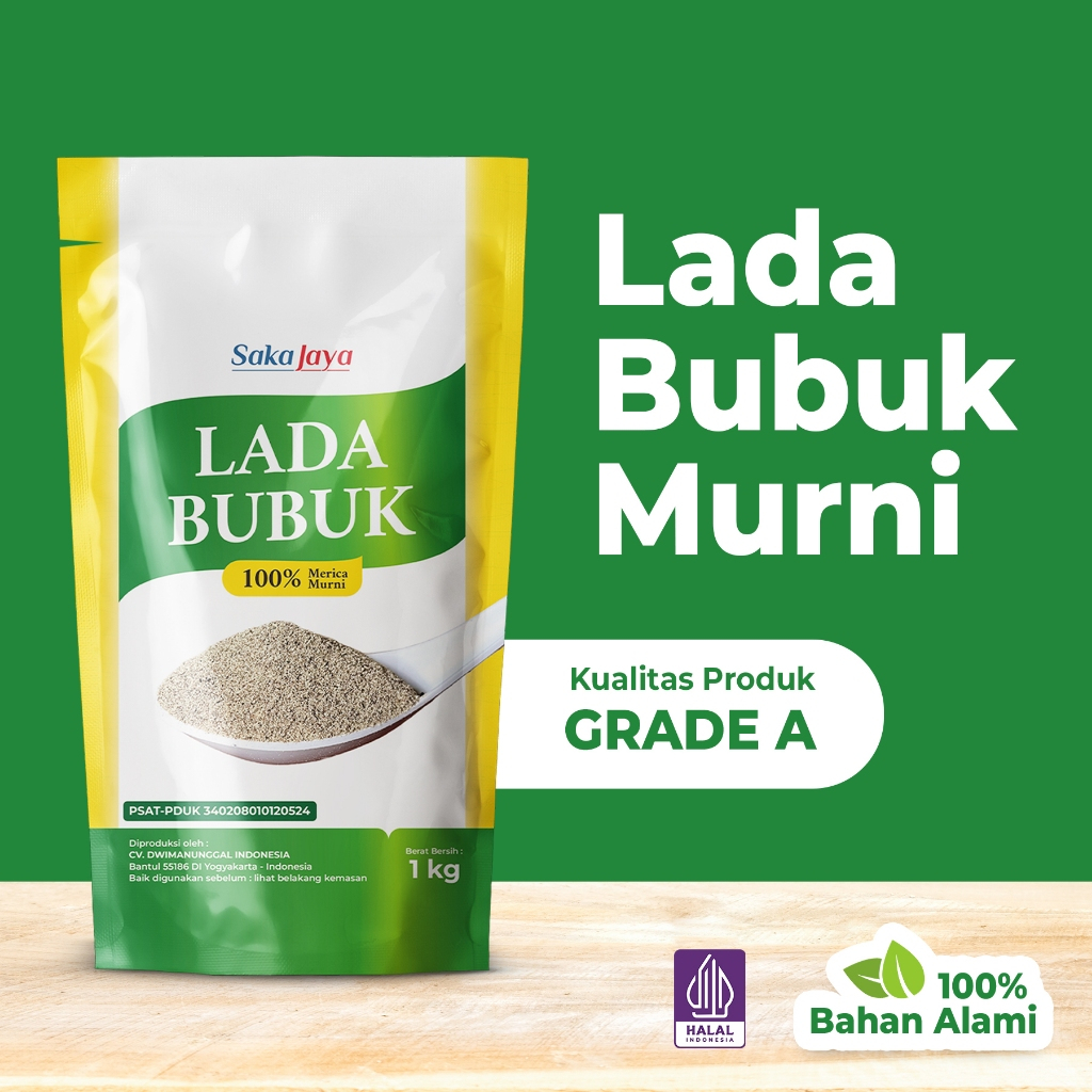 

Lada Bubuk Murni 1Kg SakaJaya - Murni Merica Bubuk - Premium Pepper Powder - Bumbu Rempah Bubuk