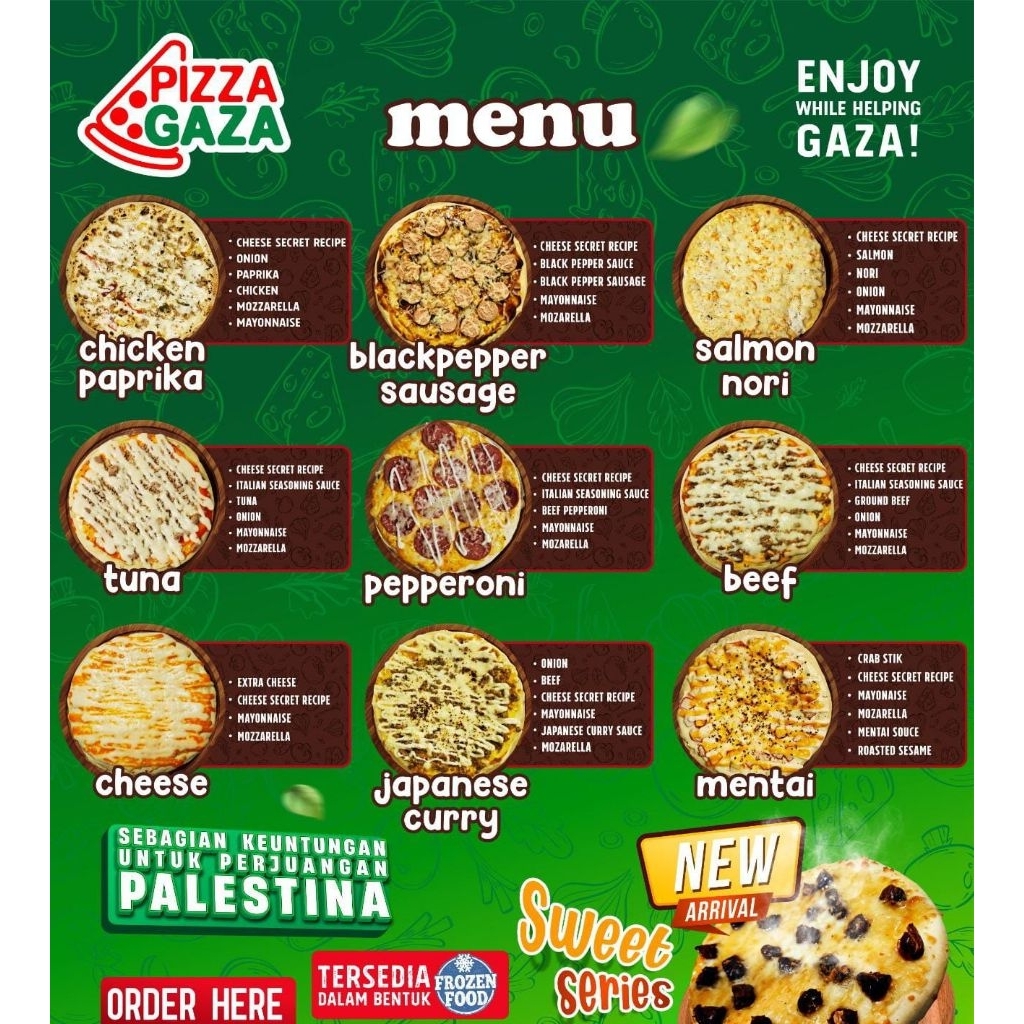 

Ready Pizza Gaza homade pizza palestine ukuran medium 20cm