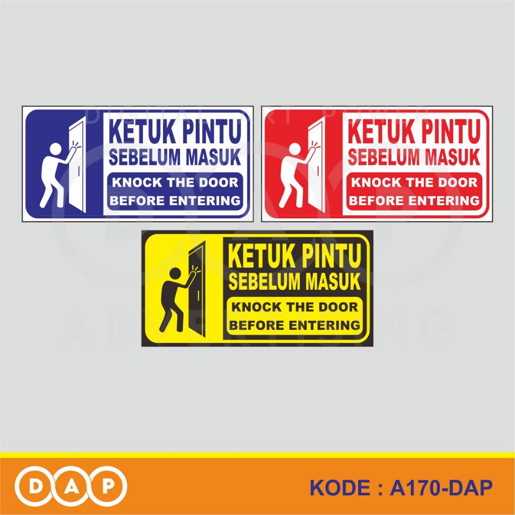 

A170 - Acrylic Sign, Stiker Akrilik Ketuk Pintu Sebelum Masuk, Tahan Air, Termurah, dan Bisa Custom
