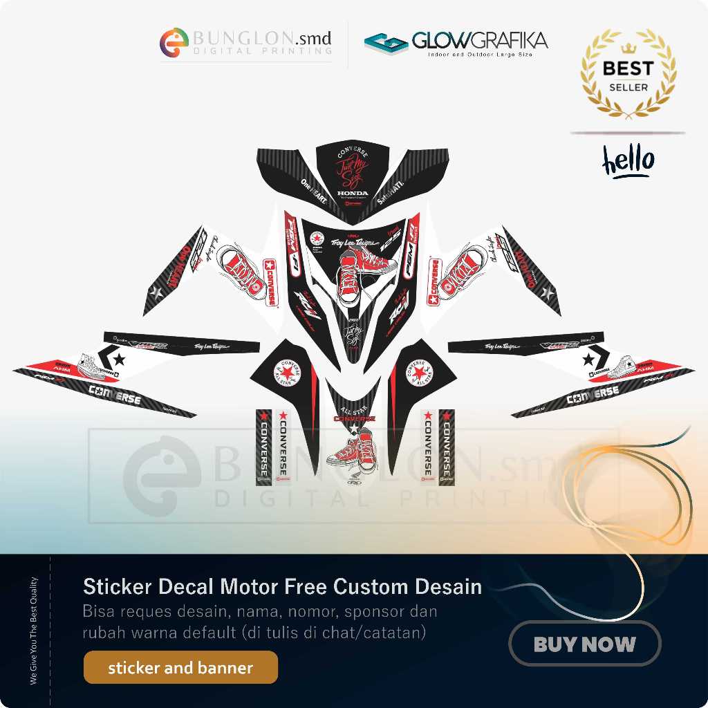 DECAL STIKER MOTOR CUSTOM HONDA VARIO CBS TECHNO EDISI CONVERSE