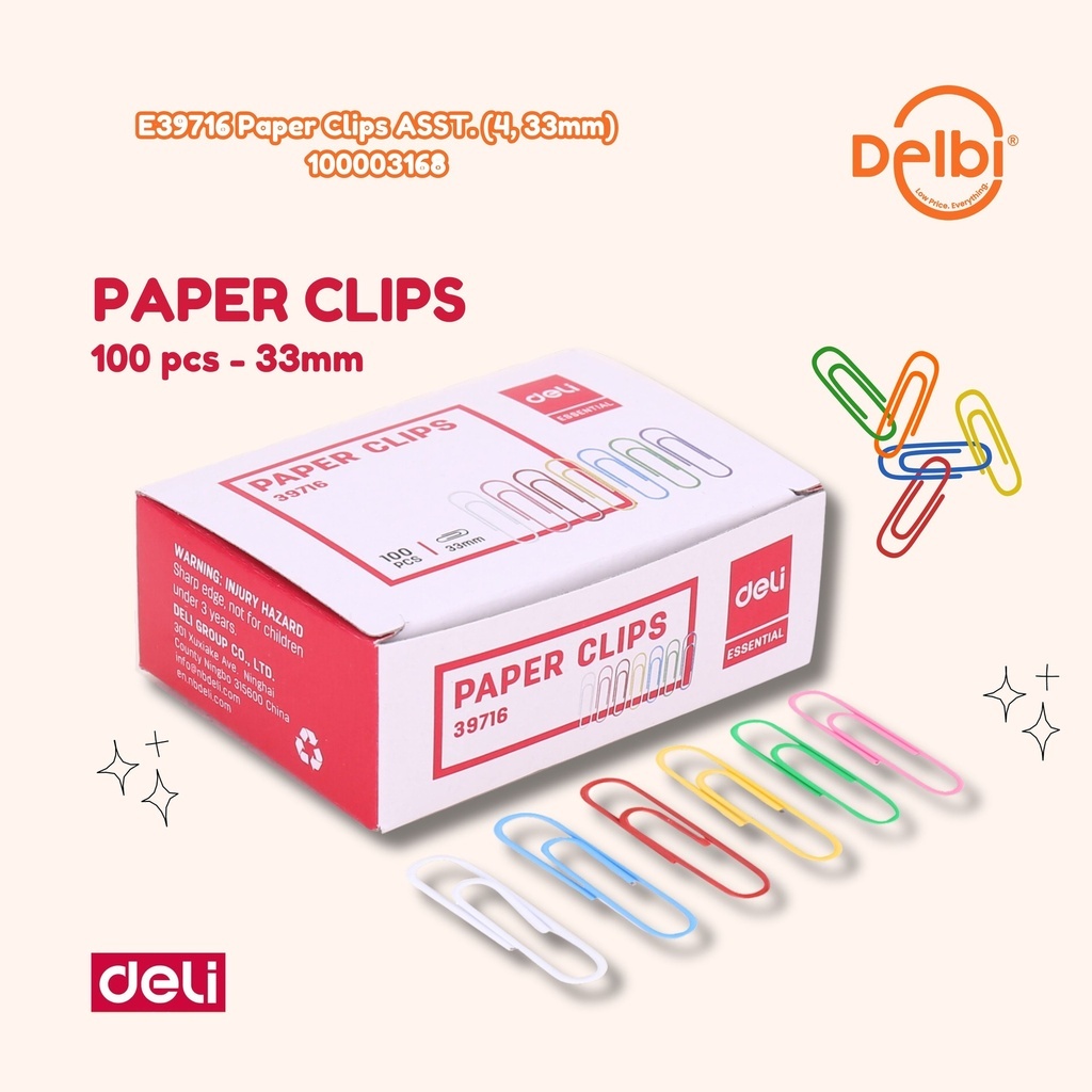 

DELI Paper Clips PENJEPIT KERTAS JEPITAN WARNA