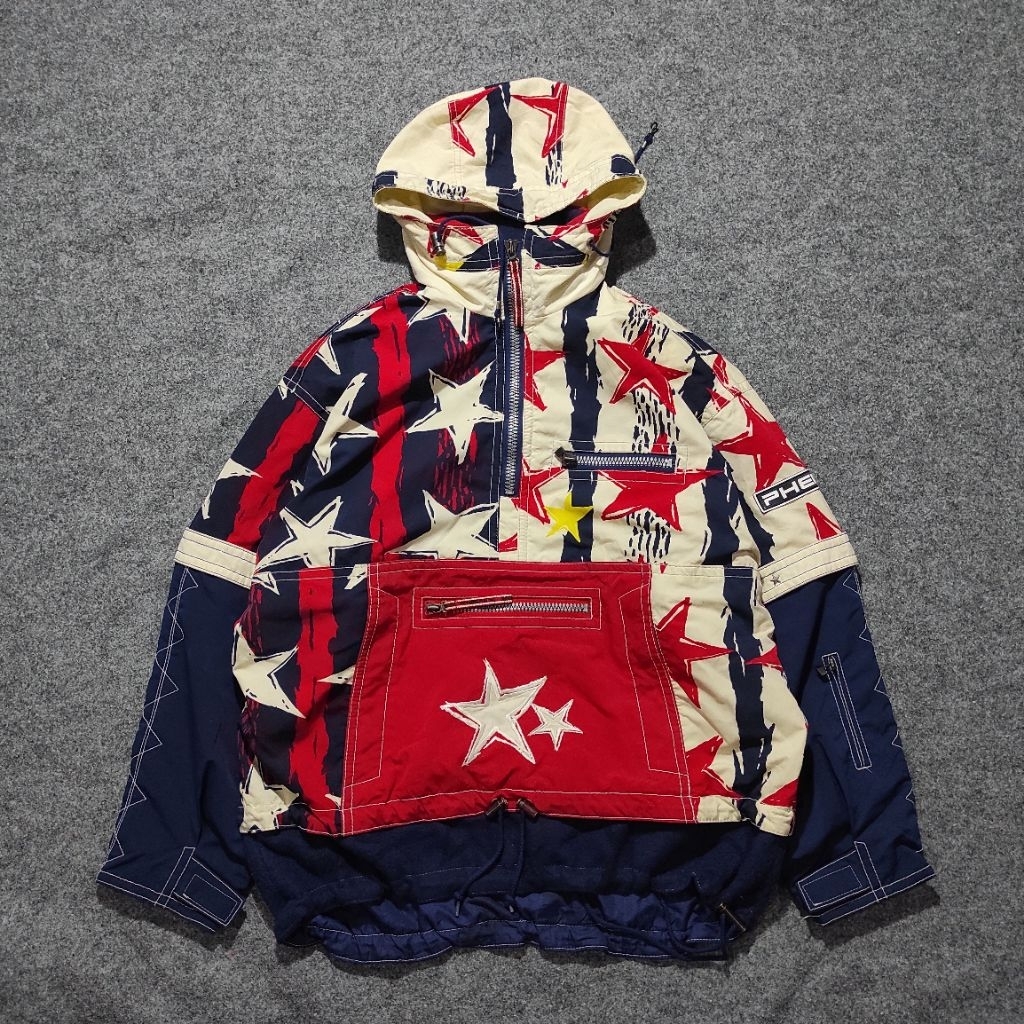 JACKET PHENIX STAR HALF ZIP CAGOULE SKI SNOWBOARD OUTDOOR COLORBLOCK/COLOURBLOCK VINTAGE