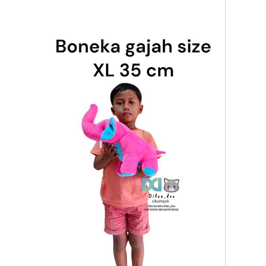 Boneka gajah size XL 35 cm