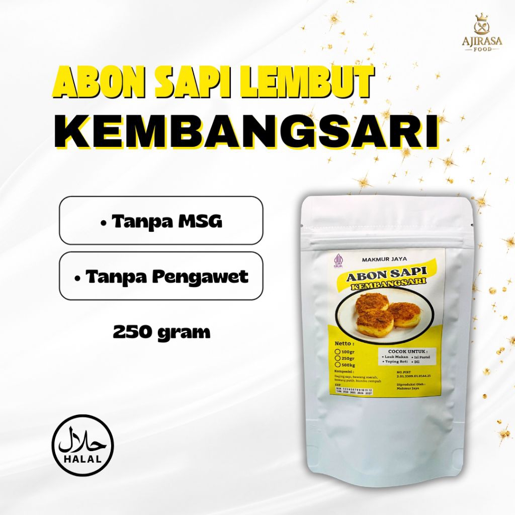 

Abon Sapi Lembut Kembangsari 250gr - Cocok Untuk Lauk dan Toping Roti